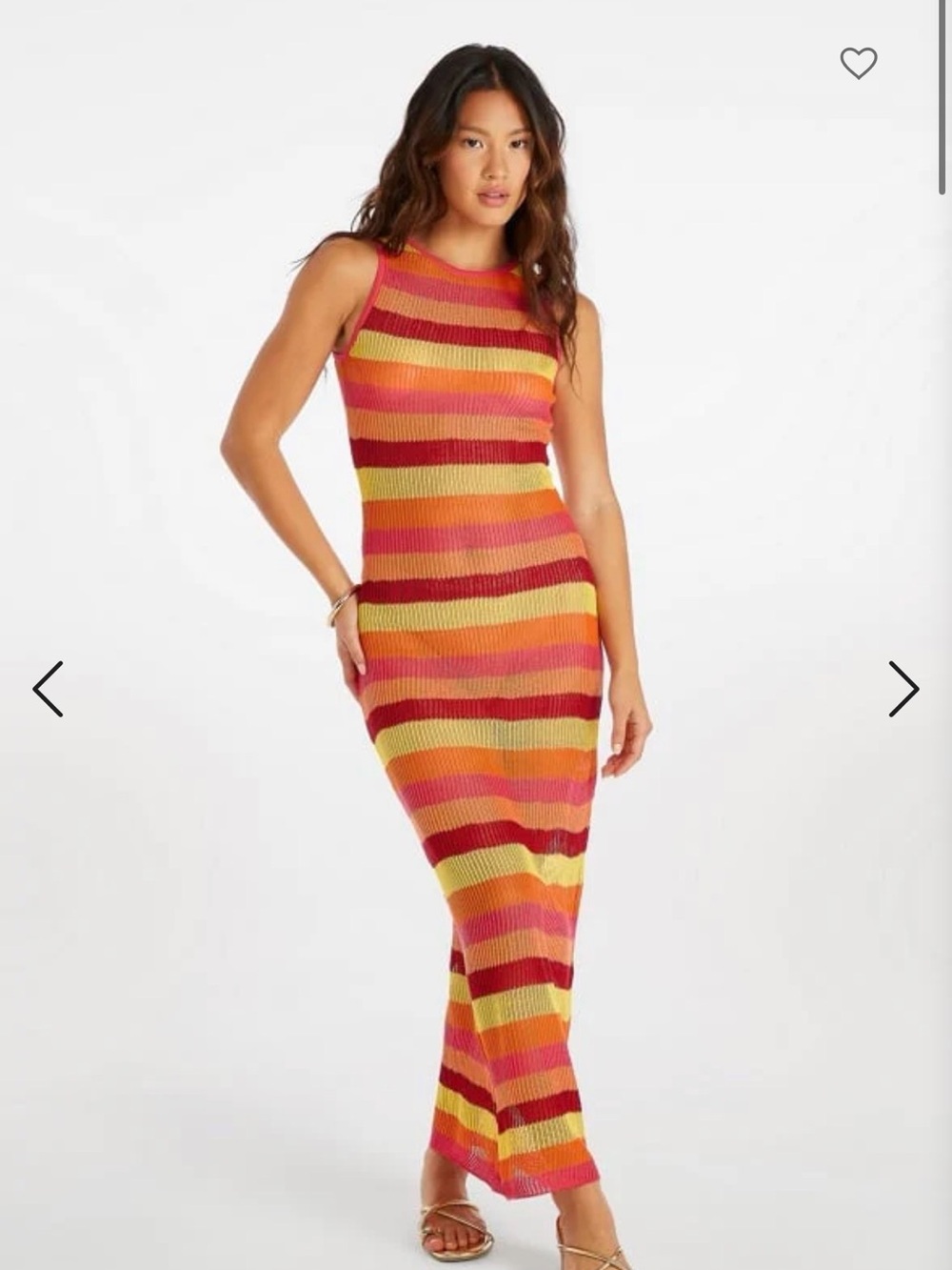 Striped Sleeveless Knit Maxi Dress in Pink & Orange (new with out tags)